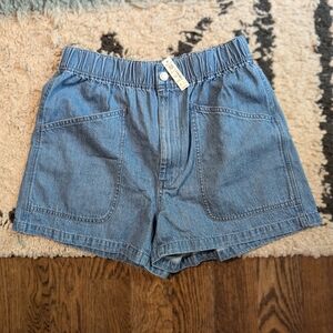 Madewell Denim Pull-On Paperbag Utility Shorts | Size 27 | NWT